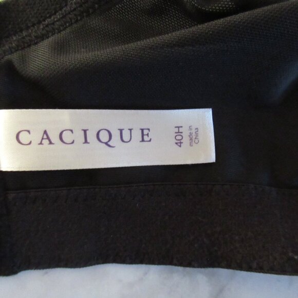 Cacique Bra 40H Black Lace Full Coverage Underwire Plus Size - Picture 4 of 6